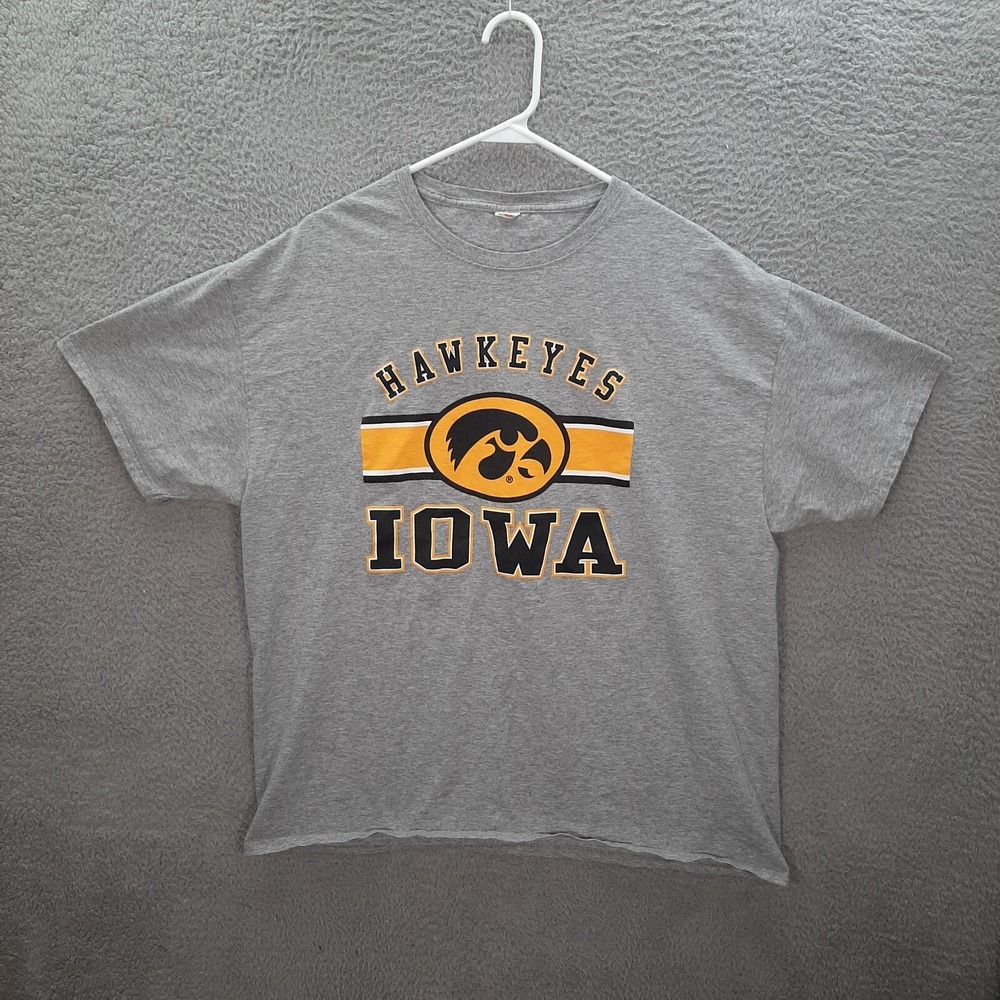 Iowa Hawkeyes Shirt Adult Extra Large Gray NCAA College Sports University Mens
